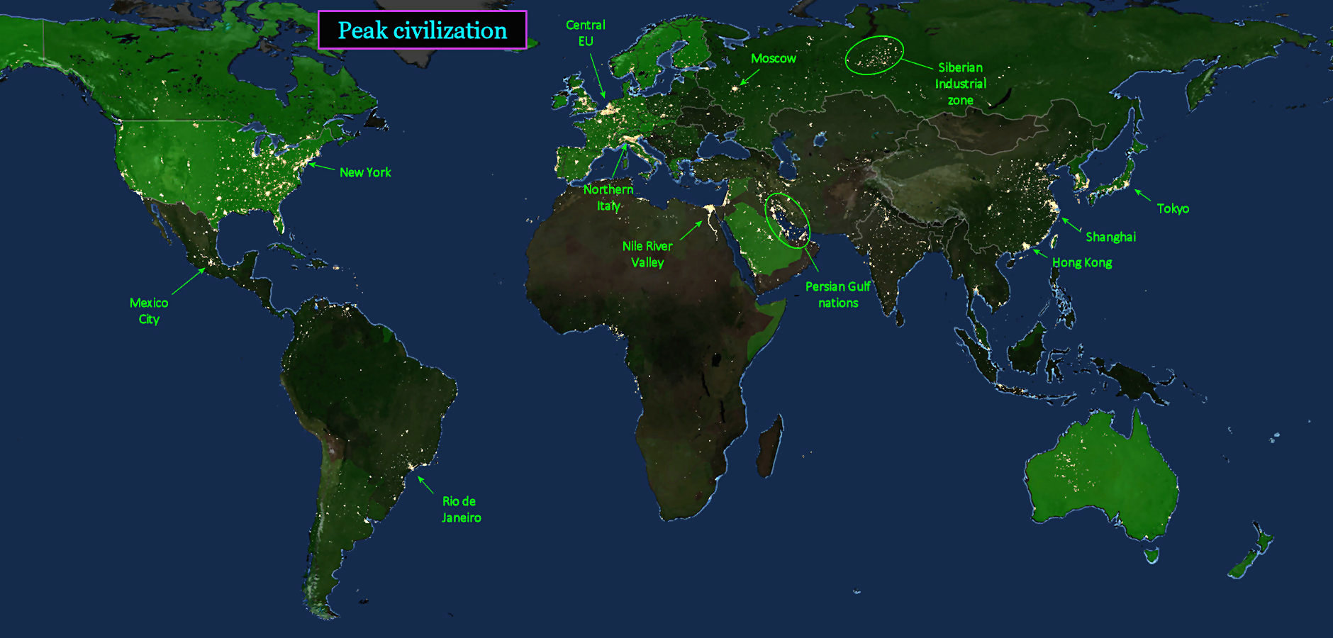 Industrialized centers, 2020 map